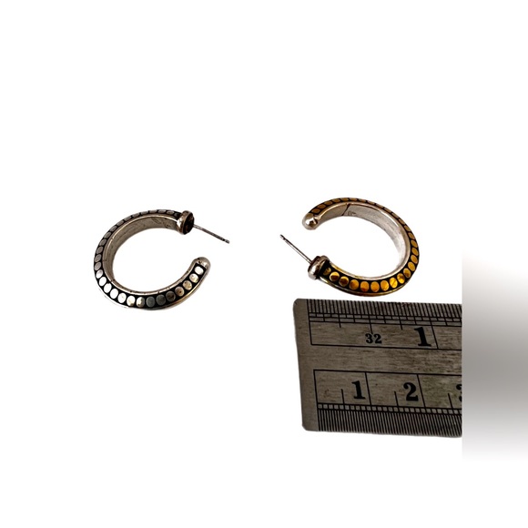 Brighton half hoop earrings new backs two toned silver and gold. - Picture 6 of 6